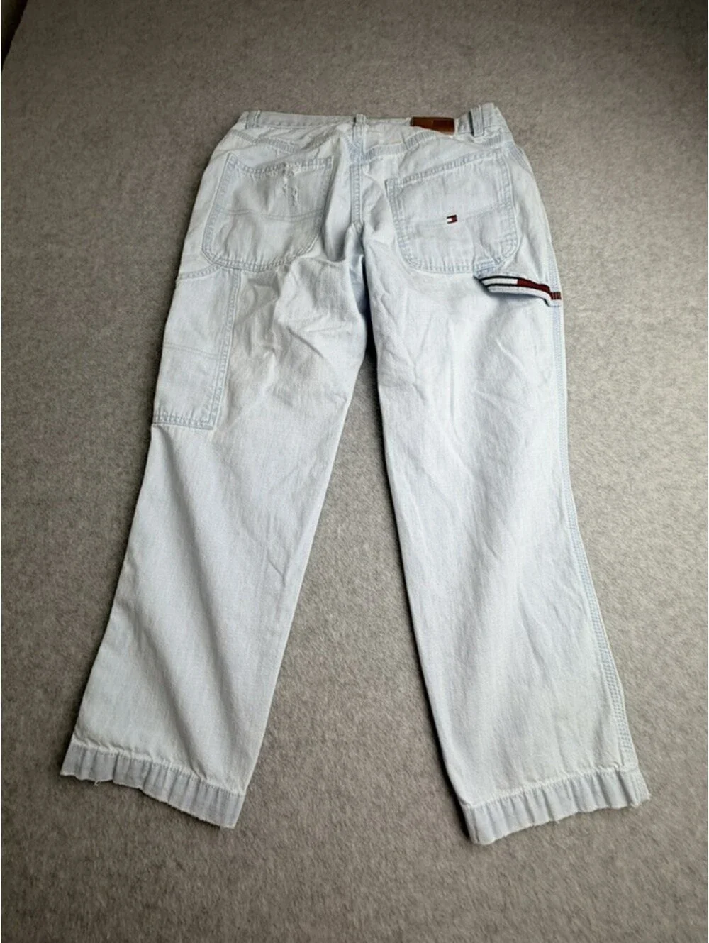Tommy Hilfiger Mens Jeans W31 L29 Light Wash Blue Carpenter Workwear Relaxed Fit